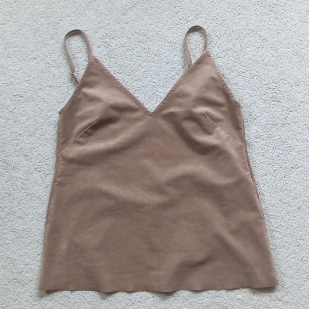 Ptp15" Wilfred Faux Suede Tan Camisole Top - Picture 14 of 16